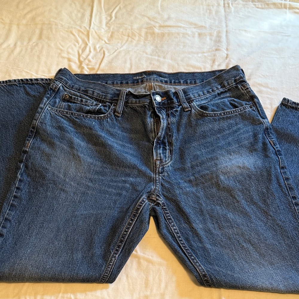 Old Navy Men's Straight Jeans - Dark Blue